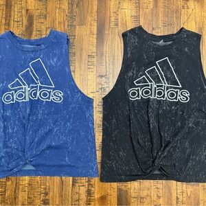 Adidas Navy and Black Crop Tee *sold together*